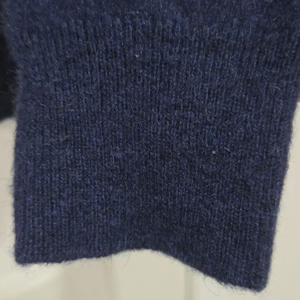 Apt. 9 100% Cashmere V-Neck Sweater Navy Blue Men's LG
